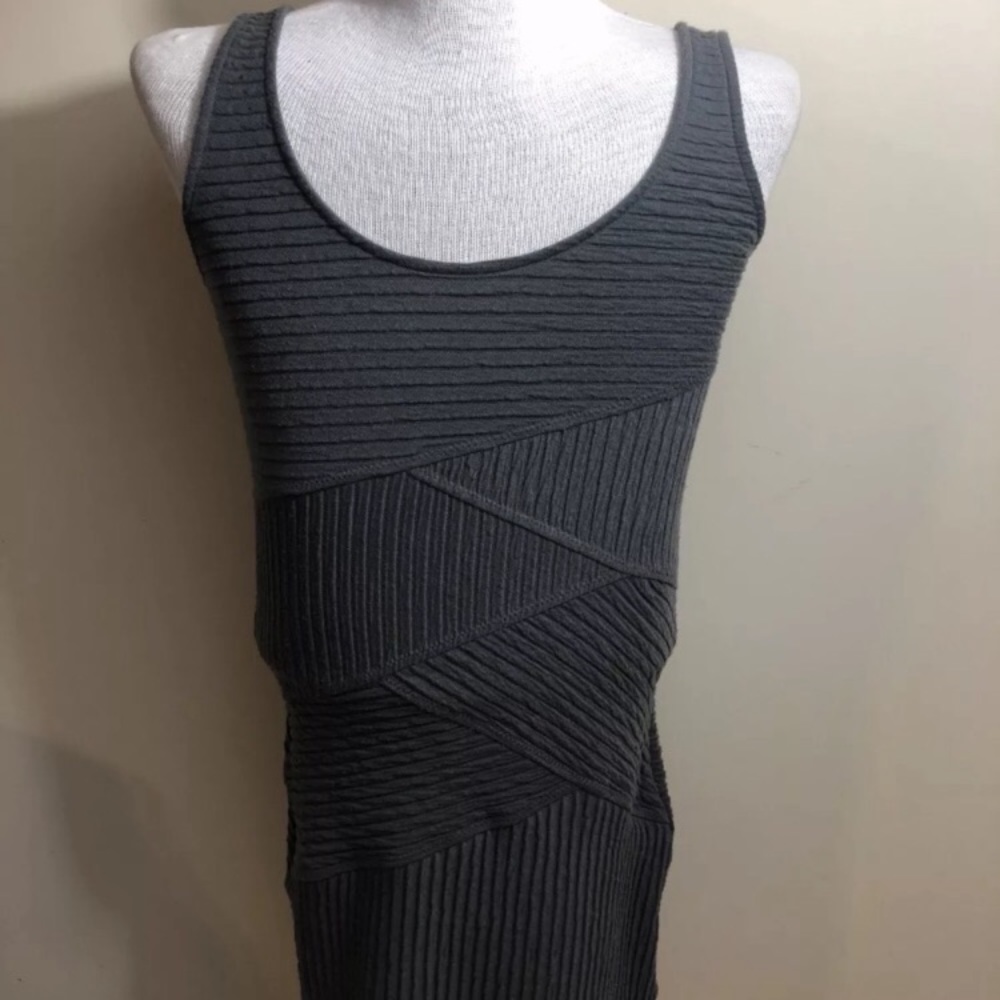Free people grey sleeveless bodycon textured dress
